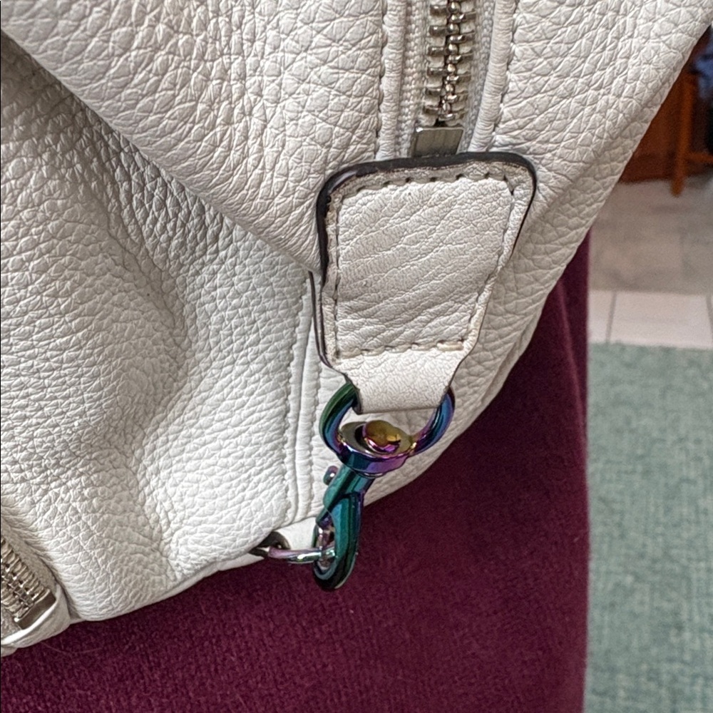 Rebecca Minkoff mini backpack for Women cream pebbled leather holographic HW - Picture 5 of 17